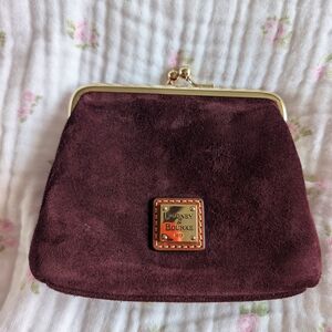 Dooney & Bourke Burgundy/Plum Color Suede Coin Purse